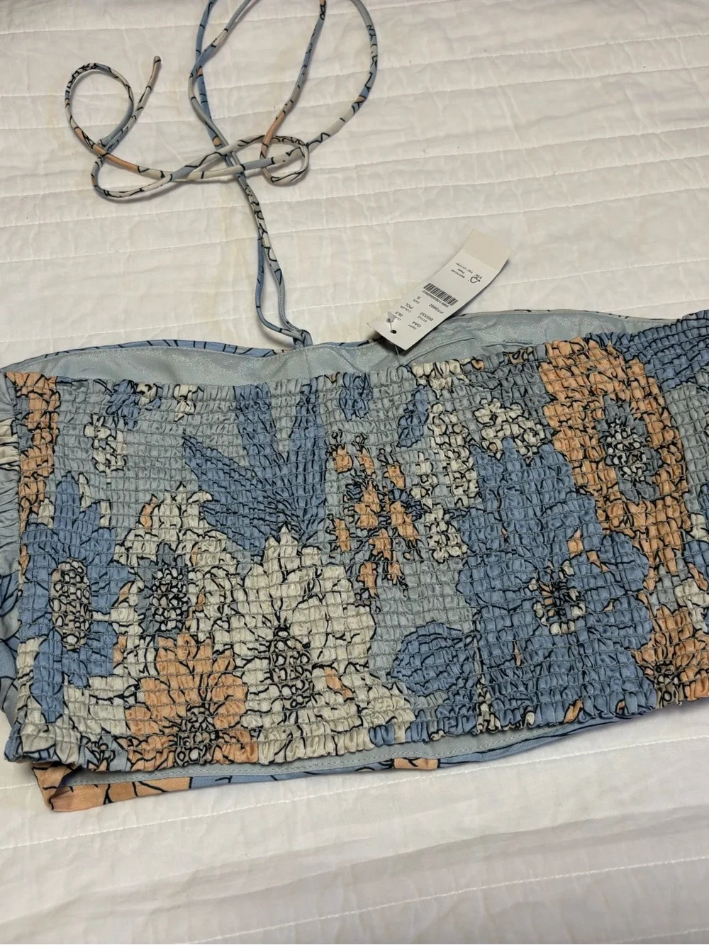 J. Crew Textured Satin Halter Top Zinnea Floral Print - Small NWT